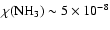 $\chi(\ensuremath{{\rm NH_3}} ) \sim 5 \times 10^{-8}$