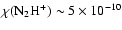 $\chi(\ensuremath{{\rm N_2H^+}} ) \sim 5 \times 10^{-10}$