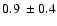 $0.9~\pm 0.4$