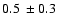 $0.5~\pm 0.3$
