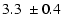 $\displaystyle 3.3~ \pm0.4$