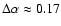 $\Delta\alpha \approx 0.17$