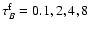 ${\tau }^{\rm f}_{B}=0.1,2,4,8$