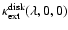 $\kappa^{\rm disk}_{\rm ext}(\lambda,0,0)$