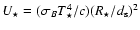 $U_\star=(\sigma_B T_\star^4/c) (R_\star/d_{\rm s})^2$