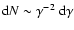 ${\rm d}N\sim \gamma^{-2}~{\rm d}\gamma$