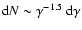 ${\rm d}N\sim \gamma^{-1.5}~{\rm d}\gamma$