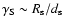 $\gamma_{\rm S}\sim R_{\rm s}/d_{\rm s}$