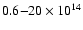 $0.6{-}20\times 10^{14}$
