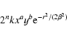 \begin{displaymath}2^nkx^ay^b {\rm e}^{-r^2/(2\beta^2)}
\end{displaymath}