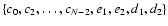 $\{c_0,c_2,\ldots,c_{N-2},e_1,e_2,d_1,d_2\}$