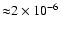 ${\approx} 2\times 10^{-6}$