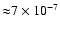 ${\approx}
7\times 10^{-7}$