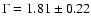 $\Gamma=1.81\pm 0.22$