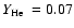 $\mbox{$Y_{\rm He}$ }= 0.07$