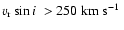 $\mbox{$v_{\rm r}\sin i$ }> 250~\mbox{km~s$^{-1}$ }$