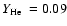 $\mbox{$Y_{\rm He}$ }
= 0.09$