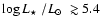 $\log \mbox{$L_{\star}$ }/\mbox{$L_{\odot}$ }
\gtrsim 5.4$