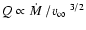 $Q \propto \mbox{$\dot{M}$ }/ \mbox{$v_{\infty}$ }^{3/2}$