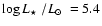 $\log \mbox{$L_{\star}$ }/\mbox{$L_{\odot}$ }= 5.4$