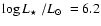 $\log \mbox{$L_{\star}$ }/\mbox{$L_{\odot}$ }= 6.2$
