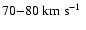 $70 {-} 80~\mbox{km~s$^{-1}$ }$