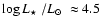 $\log \mbox{$L_{\star}$ }/\mbox{$L_{\odot}$ }\approx 4.5$