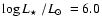 $\log \mbox{$L_{\star}$ }/\mbox{$L_{\odot}$ }= 6.0$