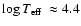 $\log \mbox{$T_{\rm eff}$ }\approx 4.4$