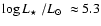 $\log \mbox{$L_{\star}$ }/\mbox{$L_{\odot}$ }\approx 5.3$