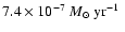 $7.4\times 10 ^{-7}~\mbox{$M_{\odot}~{\rm yr}^{-1}$ }$