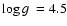 $\mbox{$\log{{g}}$ }= 4.5$