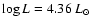 $\log L = 4.36~\mbox{$L_{\odot}$ }$