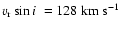 $\mbox{$v_{\rm r}\sin i$ }=128~\mbox{km~s$^{-1}$ }$