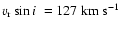 $\mbox{$v_{\rm r}\sin i$ }= 127~\mbox{km~s$^{-1}$ }$