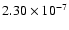 $2.30\times 10^{-7}$