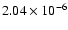 $2.04\times 10^{-6}$
