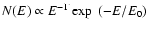 $N(E) \propto E^{-\Gamma} \exp~(-E/E_0)$