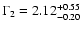 $\Gamma_2=2.12^{+0.55}_{-0.20}$