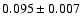 $0.095 \pm 0.007$