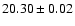 $20.30\pm0.02$