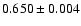 $0.650\pm0.004$