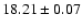 $18.21\pm0.07$