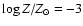 $\log Z/Z_\odot = -3$