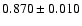 $0.870\pm0.010$