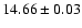 $14.66\pm0.03$