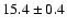 $15.4\pm0.4$