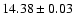 $14.38\pm0.03$