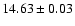 $14.63\pm0.03$