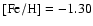 ${\rm [Fe/H]}= -1.30$